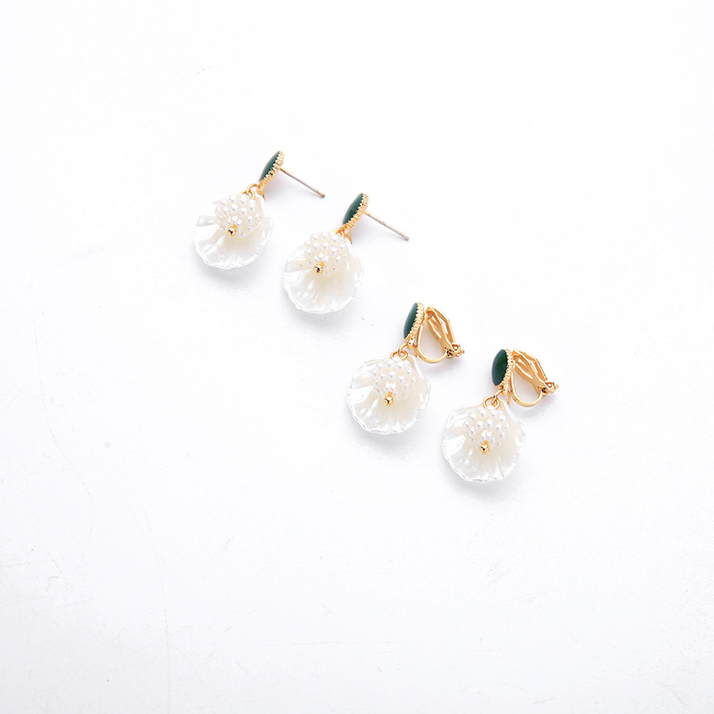 Creative Shell Pearl Earrings S925 Sterling Silver Stud Earrings Women Fashion Pierced Ear Clips display picture 5