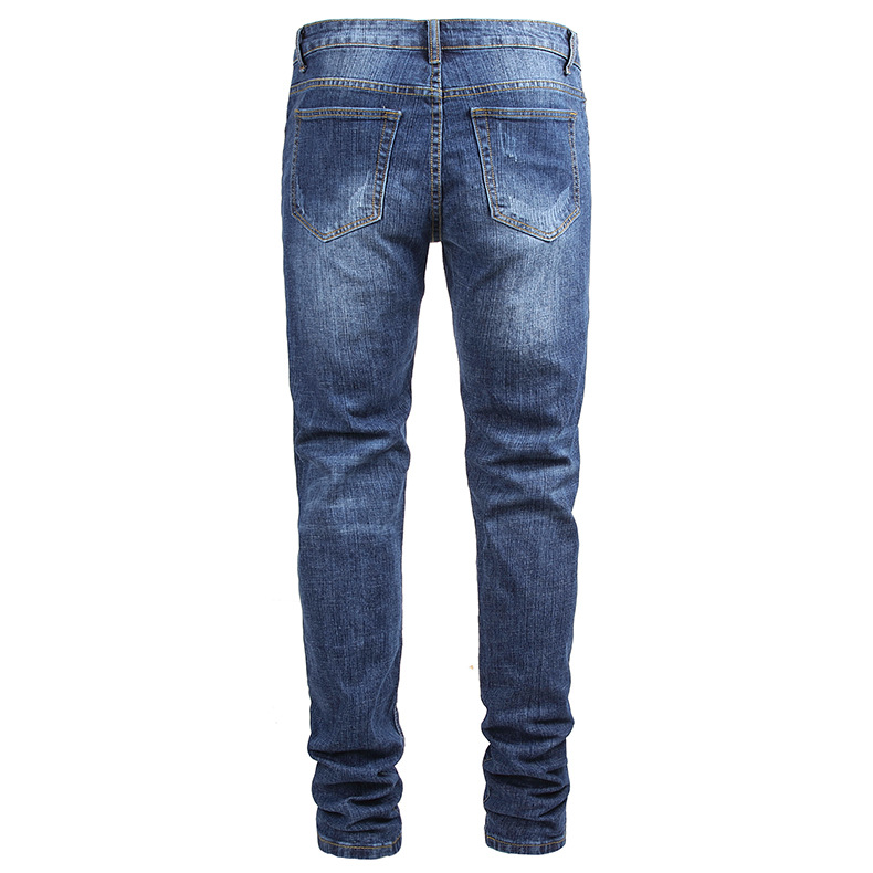 Jeans uomo taglio dritto effetto consumato moda casual_voghion.com