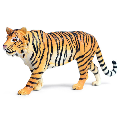 Simulated wild animal model static solid tiger model hand-made ornaments children's toys Bengal yellow tiger