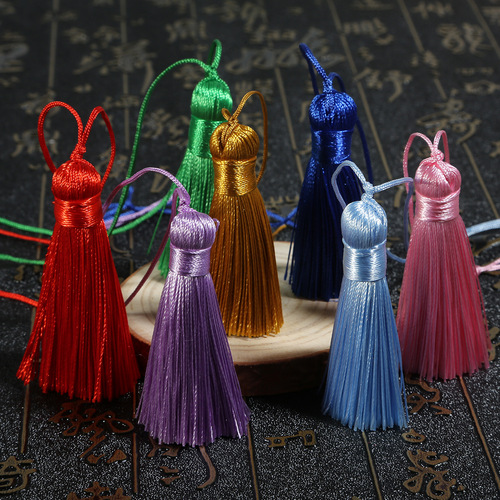 Retro short and plump tassel earring pendant decoration hanger tassel, ancient style DIY material fan-shaped bookmark curtain small tassel