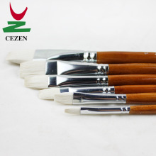 厂家直销羊毫平峰套装画笔6支装长杆水粉水彩画美术绘画专用排笔