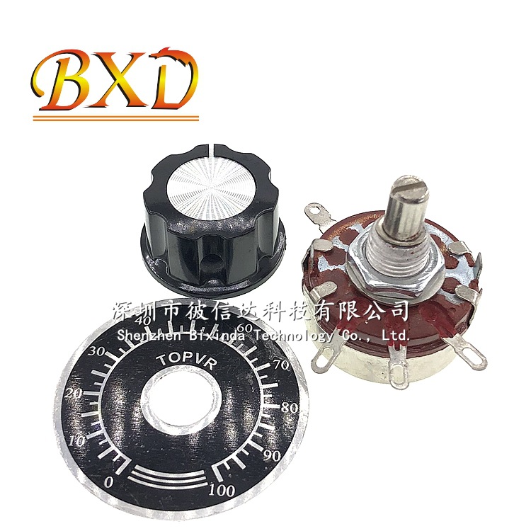 单圈电位器WTH118 2W 电位器+旋钮+刻度盘1K 2K2 4K7 10K 22K 47K