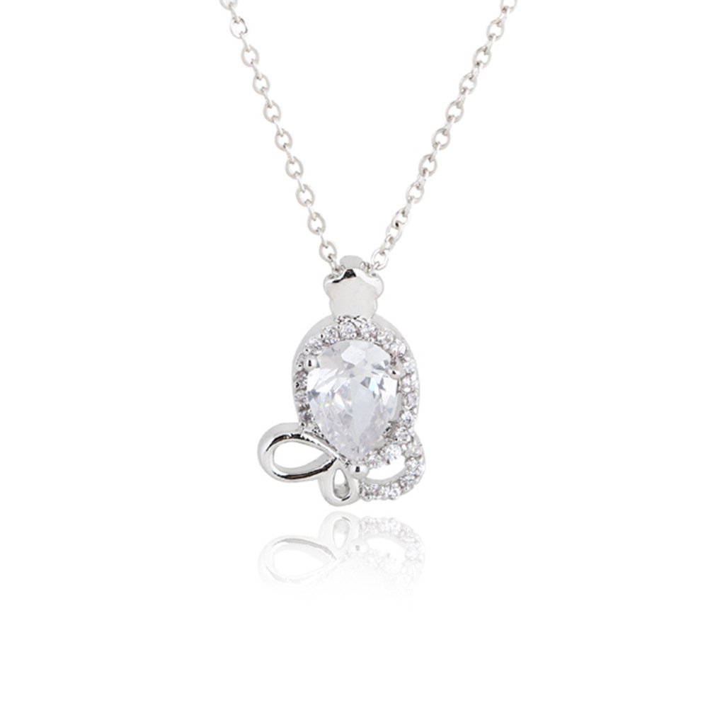 Brand copper necklace with zircon
