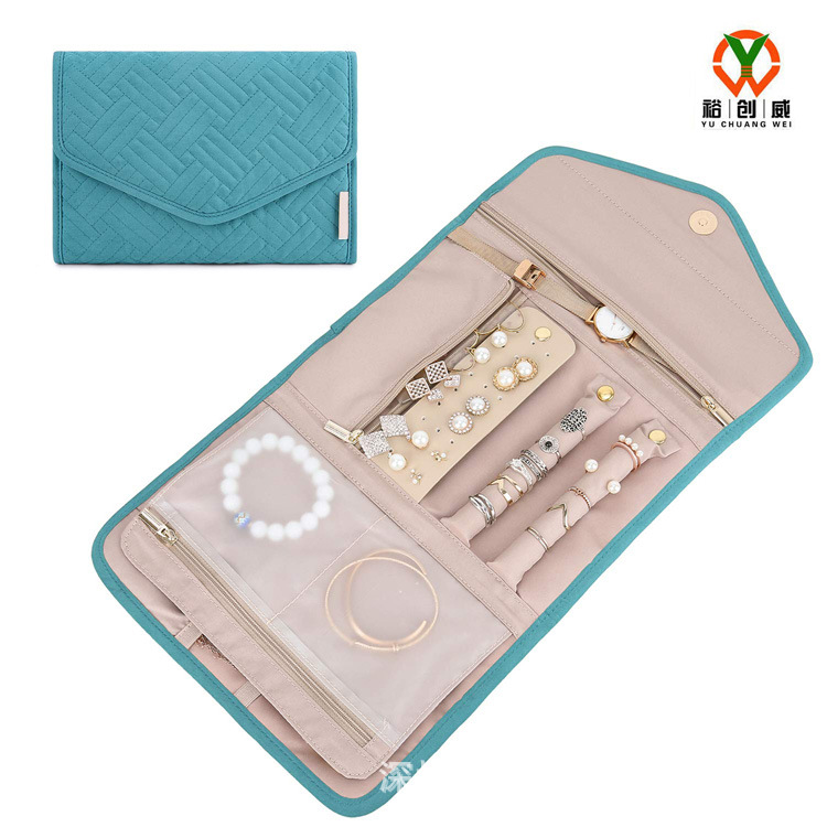 跨境热款桃皮绒首饰收纳包　便携式旅行珠宝首饰袋项链耳环收纳袋