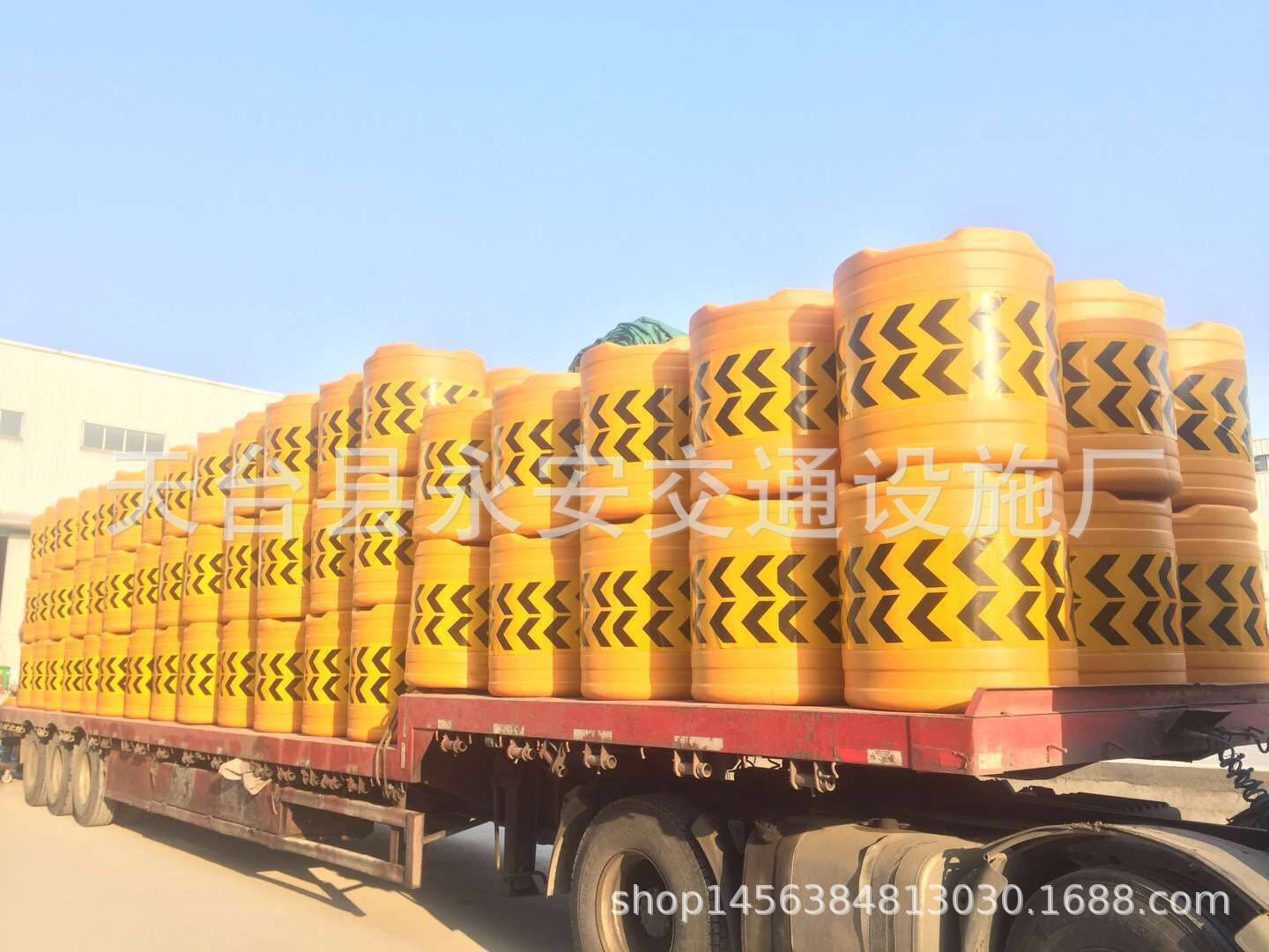 900*9200吹塑圆柱形大桶 塑料反光警示桶水马 隔离桶防撞设施