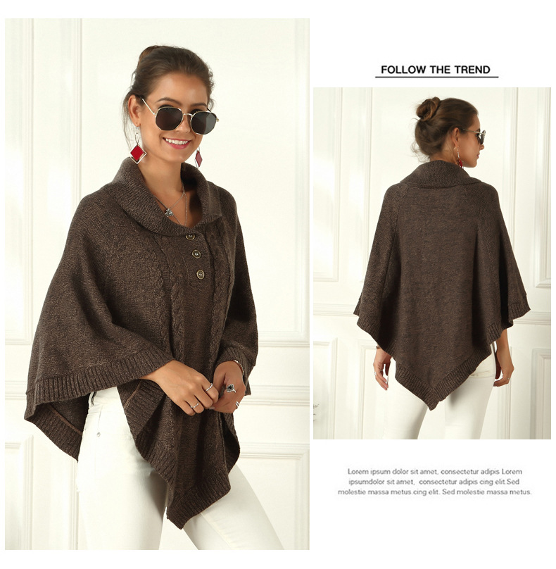 new large size knitted shawl cloak loose sweater  NSYH9723