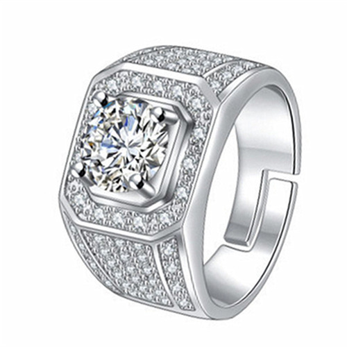 European and American exaggerated cross-border men's full diamond fashion ring live mouth Korean version male ring hot selling jewelry wholesale direct sales