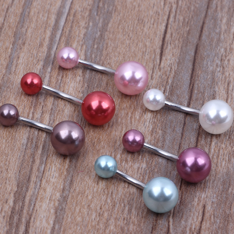 Imitation Pearl Stainless Steel Umbilical Ring Belly Button Piercing Jewelry - Dangle Nail Style detail image 9