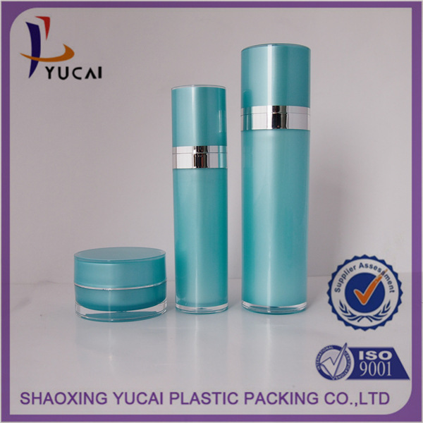 批发30g蓝色圆形亚克力化妆品瓶 30ml直圆药膏美白保湿霜包装罐