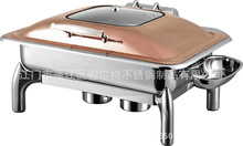 JET-F016GH長方形鍍金液壓透視機械緩沖餐爐 布菲爐 電加熱宴會爐