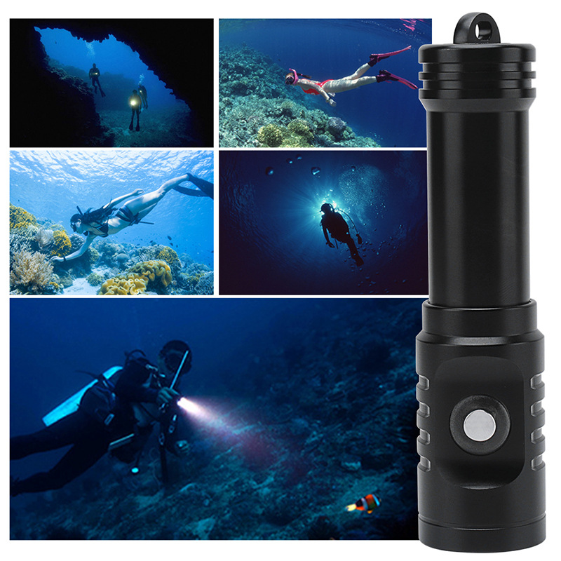 跨境新款L2强光潜水手电筒 led户外防水电量显示大功率充电手电筒详情12