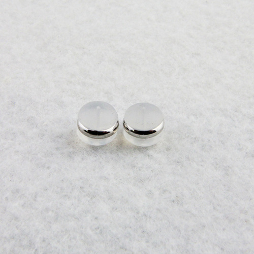 Wholesale silver transparent silicone ear plugs, copper-plated K gold ring-wrapped silicone ear plugs, transparent ear caps and ear buckles