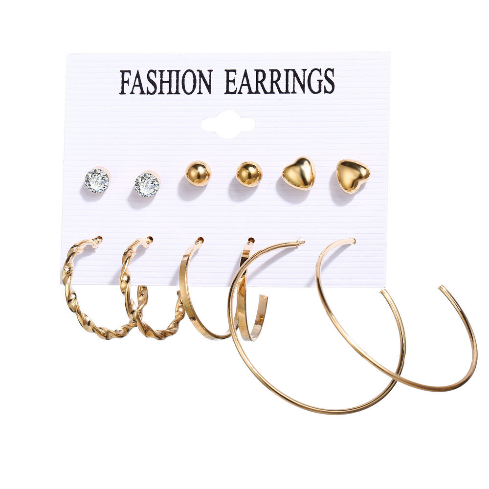 Acrylic Artificial Pearl Circle Tassel Earrings Set 6 Piece Set Hot Selling Earrings Wholesale Nihaojewelry display picture 44