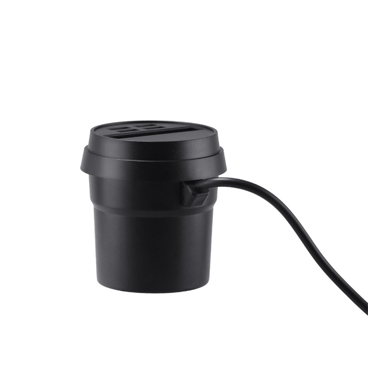 一拖四点烟器4口USB快充充电器带卡槽电源线车载充电器厂家直销