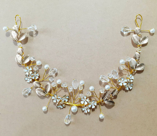 Hairpin hair clip hair accessories for women handmade alloy little flower ornament alloy leaf pearl head wedding dress headdress