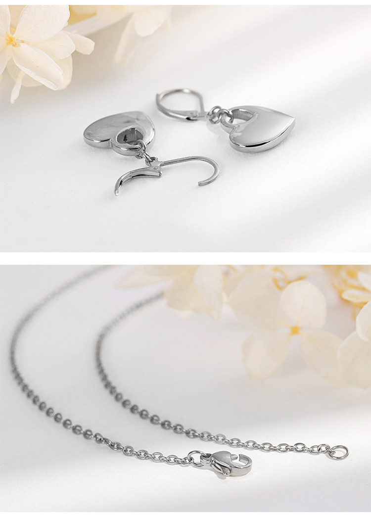 fashion hollow heart-shaped necklace earrings set wholesale Nihaojewelry