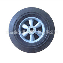 10寸实心橡胶轮胎 10寸搅拌机空压机胶粉轮 防扎轮子