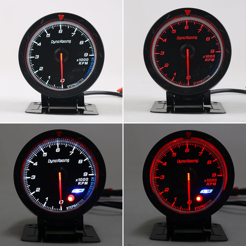 Car modified 60MM revolution meter 12V universal high-speed stepper motor with bracket black face meter red and white light