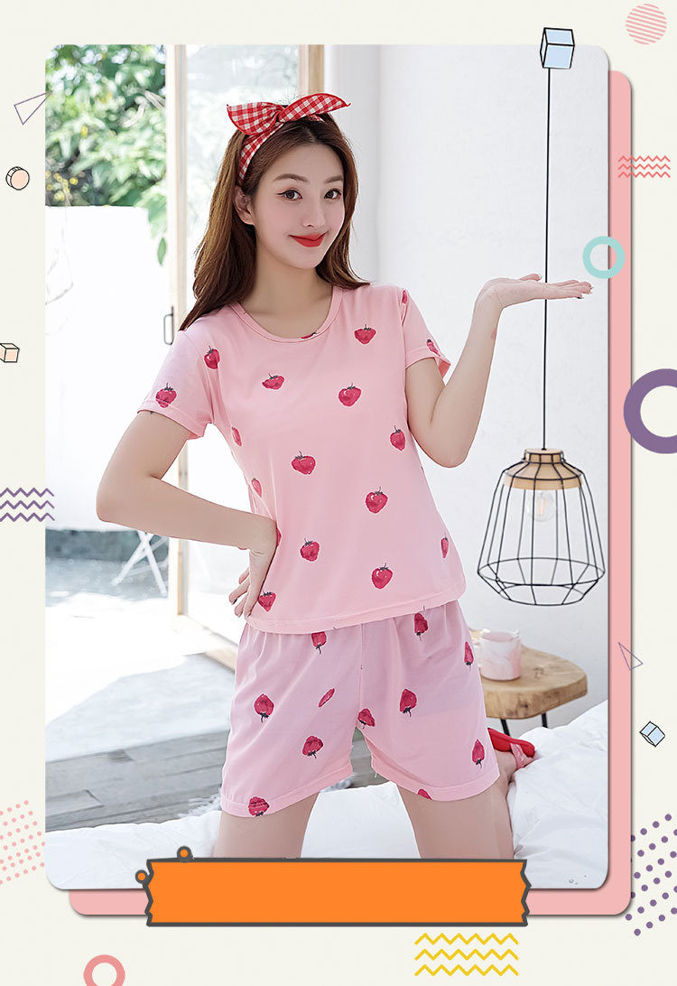 S粉色草莓短袖 (1)