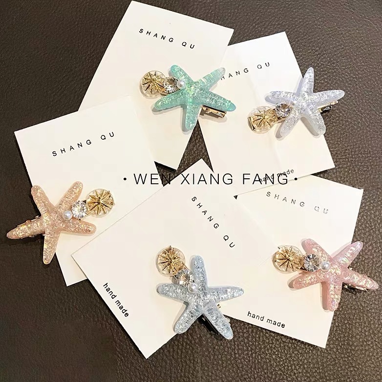 Super Fairy Vacation Starfish Hairpin Women's Cute Girl's Side Clip 2019 New Korean Internet Celebrity Clip Hairpin Headwear