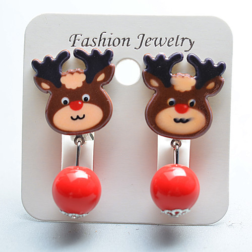 8g Weight Ear clips Classification 1 Pair Quantity Holiday Occasion Plastic Material Christmas Festival Cartoon Character Pattern Kid'S Gender Fashion Style Fashion Cartoon Character Plastic Christmas Kid'S Ear Clips 9