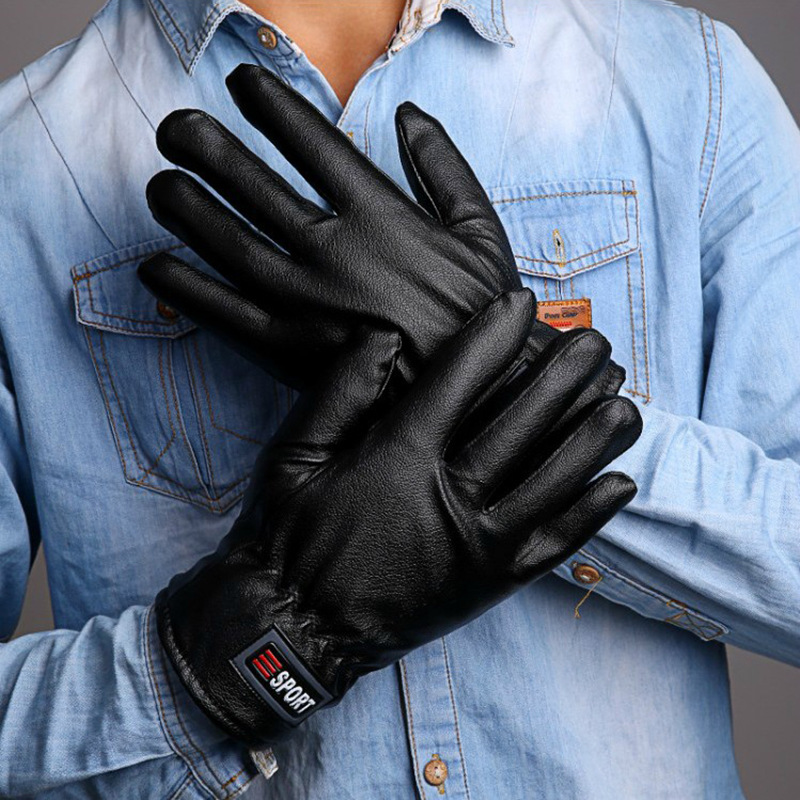 sport仿鹿皮大号男手套保暖皮手套 户外骑行开车毛绒气质冬季商务|ms