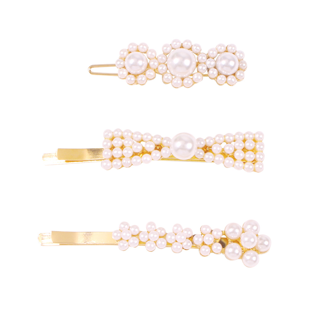 New Pearl Hair Clip Girl Sweet Simple Hair Accessories Word Clip Edge Clip display picture 3