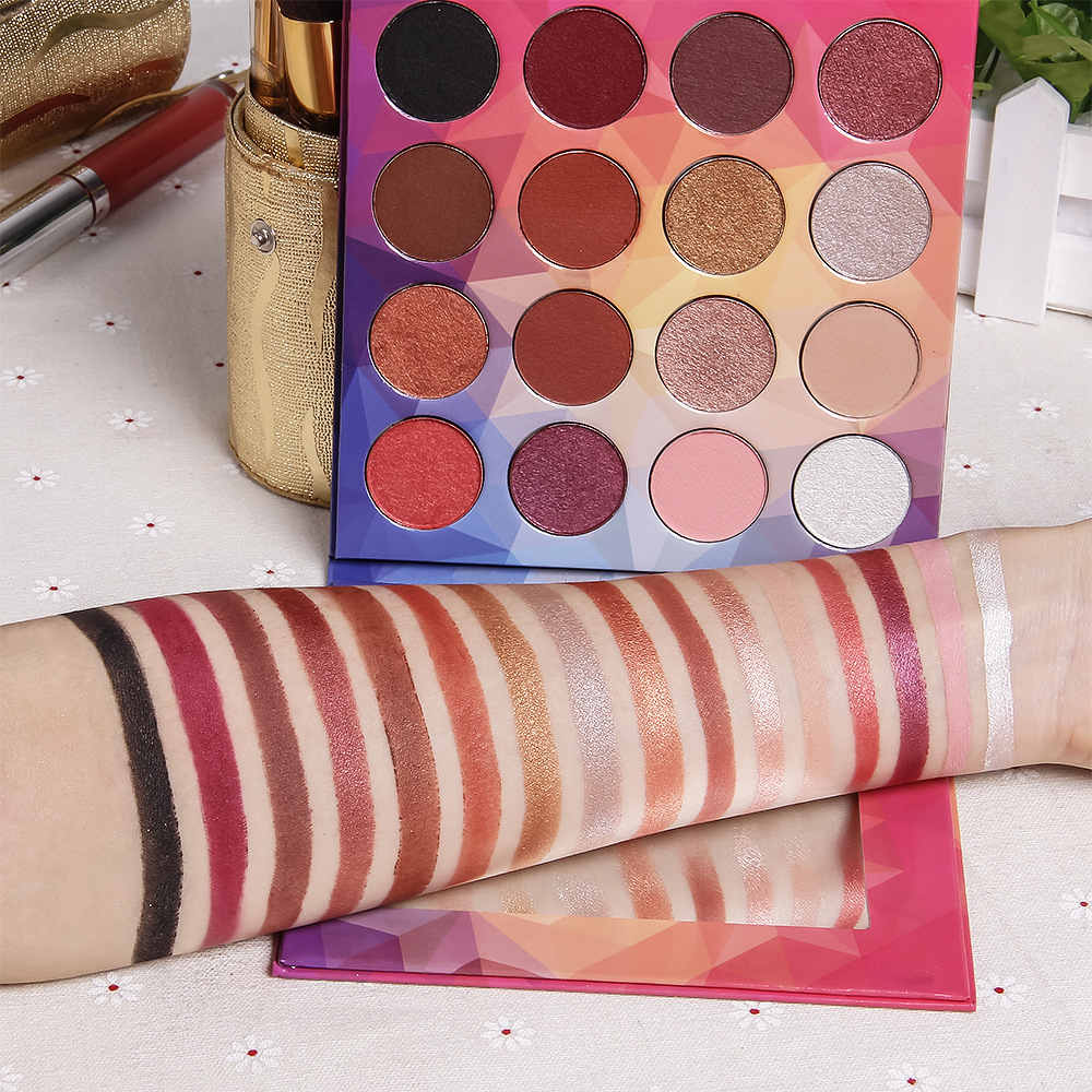 DELANCI 16色眼影 珠光哑光眼影盒防水持久上色