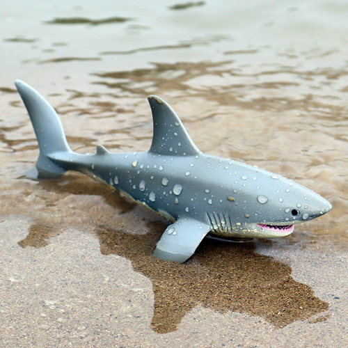 Children's simulated sea world wildlife plastic model great white shark static model toy shark figure