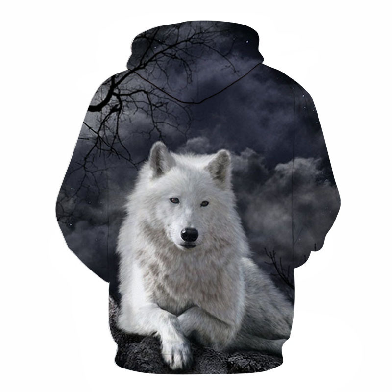 Fashionable Couple in 3D Wolf Jacket