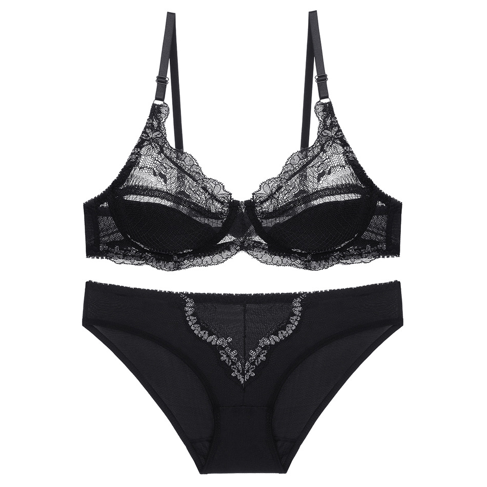 Sous-vêtements pour filles, ensemble de soutien-gorge ultra-fin, transparent, respirant, sexy, pour femmes_voghion.com