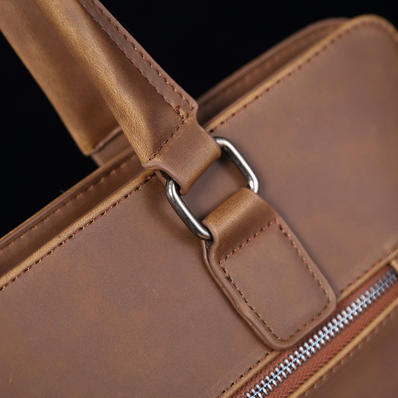 Borsa a tracolla Crazy Horse alla moda versione coreana 2025, in morbida pelle PU, per laptop, casual, da uomo_voghion.com