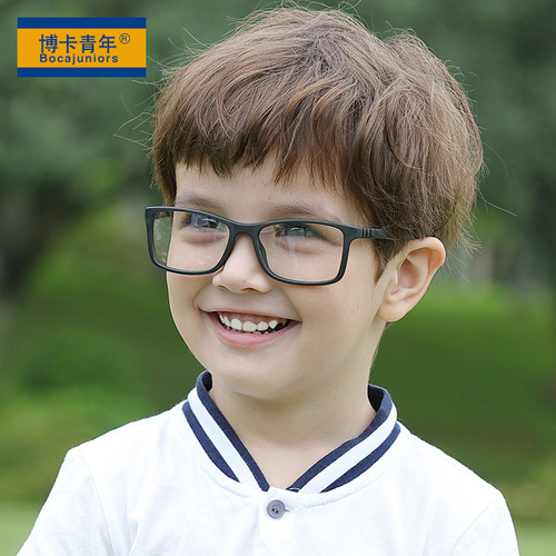 时尚儿童硅胶镜框软户外运动小孩眼镜带头绳平光镜宝宝一体镜P306