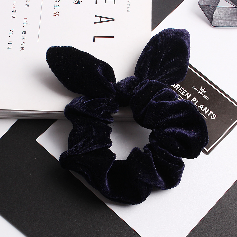 New Korean Retro Velvet Rabbit Ears Cheap Scrunchies Wholesale display picture 39