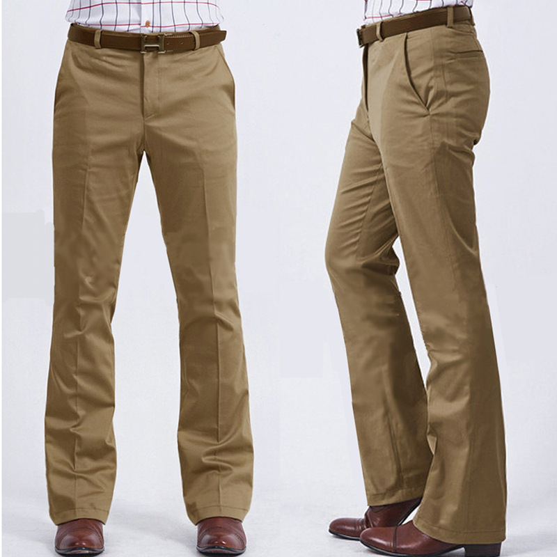 2019 nuevo estilo coreano pantalones de traje casual de pierna ancha recta de estilo británico de los hombres pantalones de traje Delgado de los hombres entrega de una sola pieza