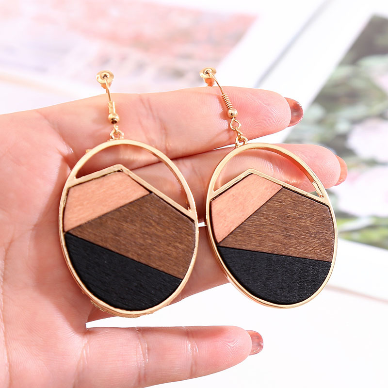 1 Pair Fashion Geometric Wood Handmade Women's Drop Earrings display picture 32