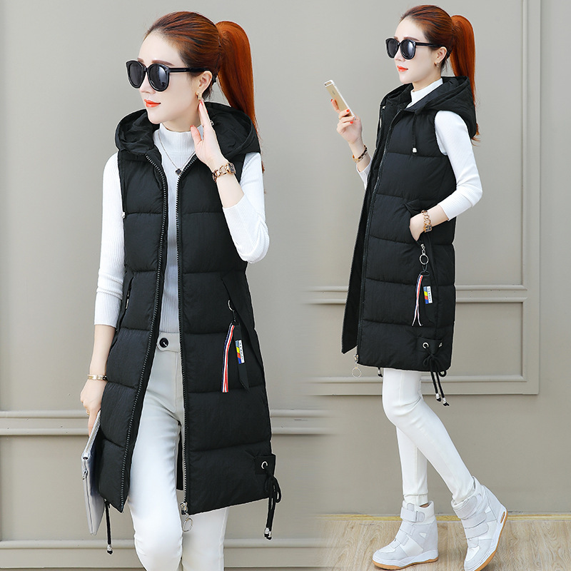 Down Cotton Vest Women's Autumn And Winter Coat Women's Clothing Korean Slim Medium Length Versatile Cotton Waistcoat