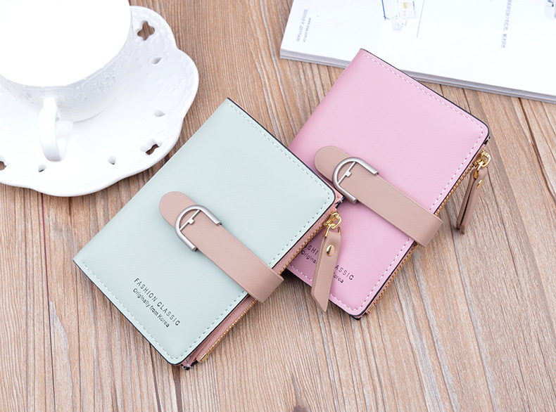 Women's Solid Color Pu Leather Buckle Coin Purses display picture 1