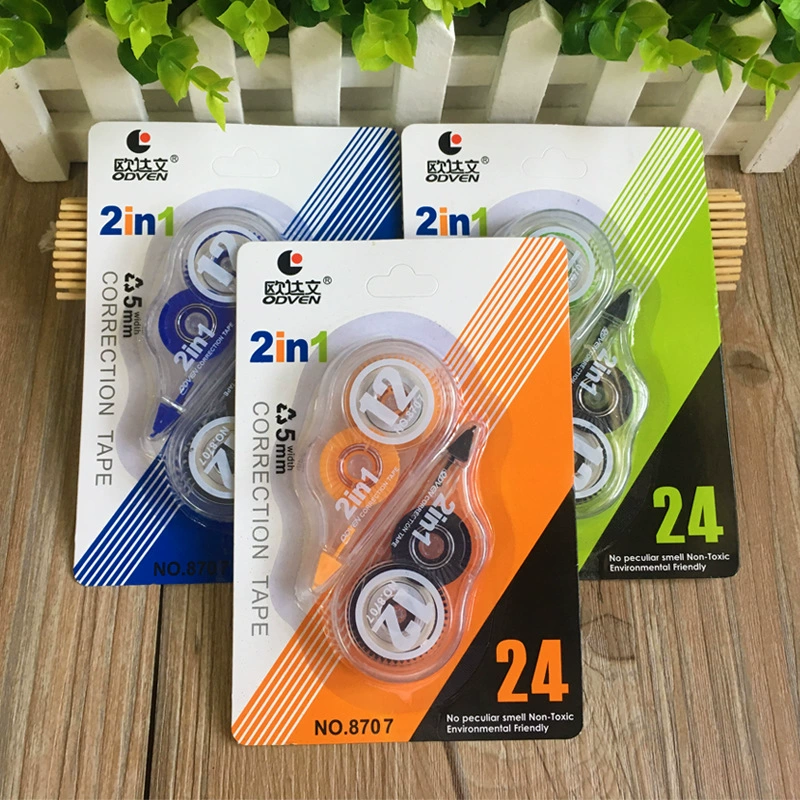 Odawen [Correction tape 8707# 2-in-1 student correction tape correction fluid office study stationery]