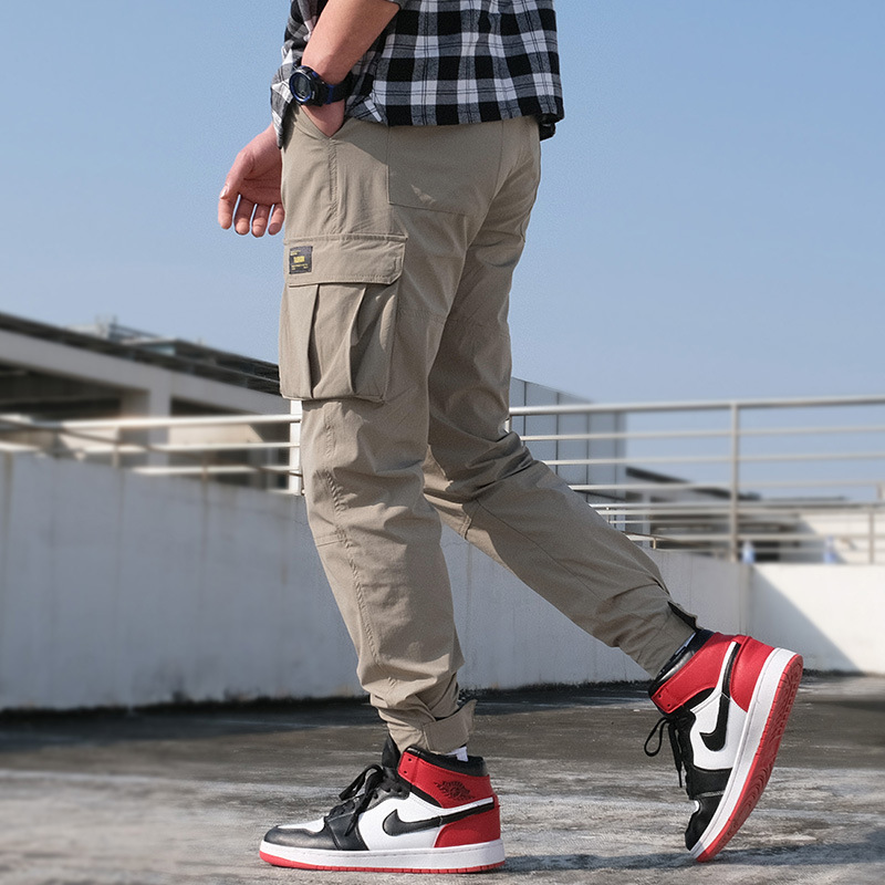 Denon wins ins Chaopai Overalls Men's Multiple pockets Easy Casual pants Korean Edition Hip hop Trend Versatile trousers