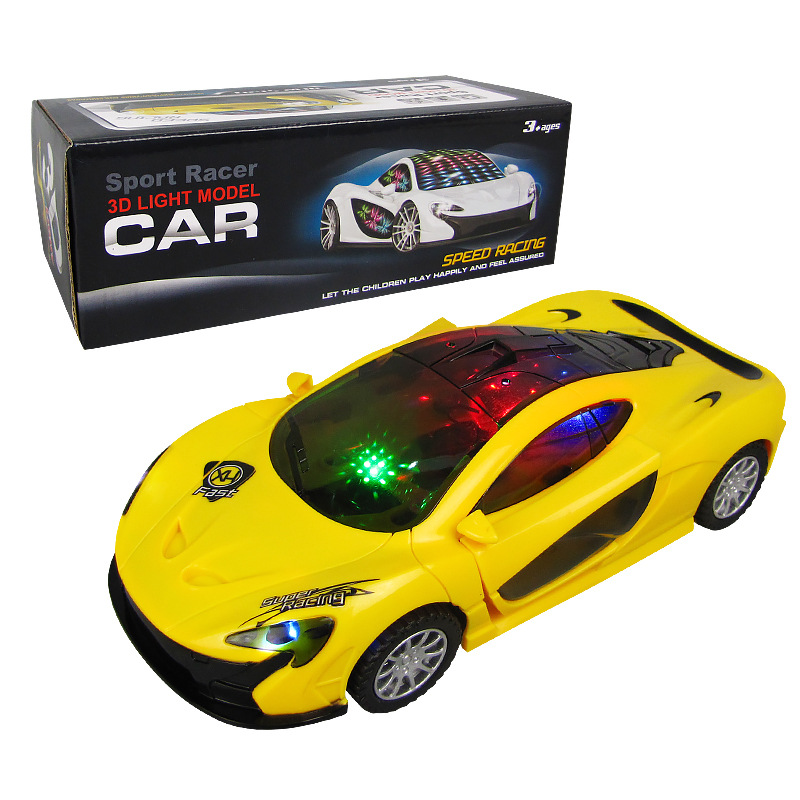 Nuevo coche de juguete eléctrico Universal iluminación música colorida puerta doble para niños rompecabezas coche deportivo puesto Venta caliente