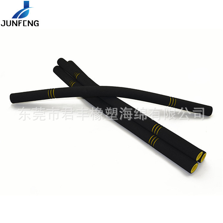 加工磨面NBR橡塑海绵不锈钢管保护套 黑色淋浴海绵空心手把套