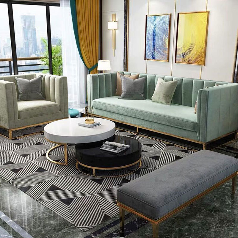 意式轻奢后现代客厅布艺沙发组合北欧沙发简约时尚样板房酒店家具