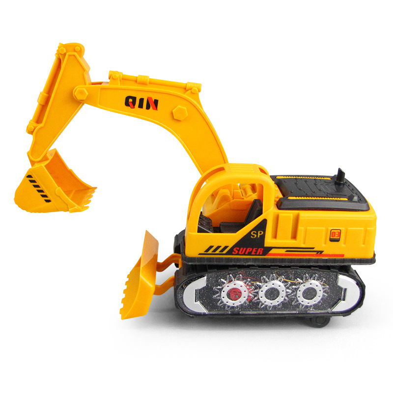 Nuevo eléctrico universal excavación suelo empujando ingeniería integrada simulación de vehículos modelo iluminación música juguetes para niños al por mayor