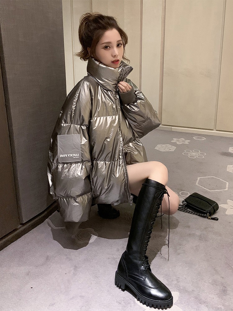 2019秋冬新款韓版反光立領羽絨棉面包服寬松學生棉服時尚洋氣上衣