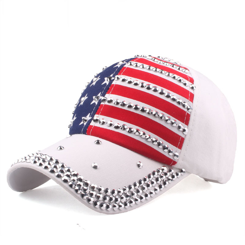 154g Weight Baseball Cap Hats Type Street Occasion Women's Modern Style National Flag Curved Eaves Baseball Cap