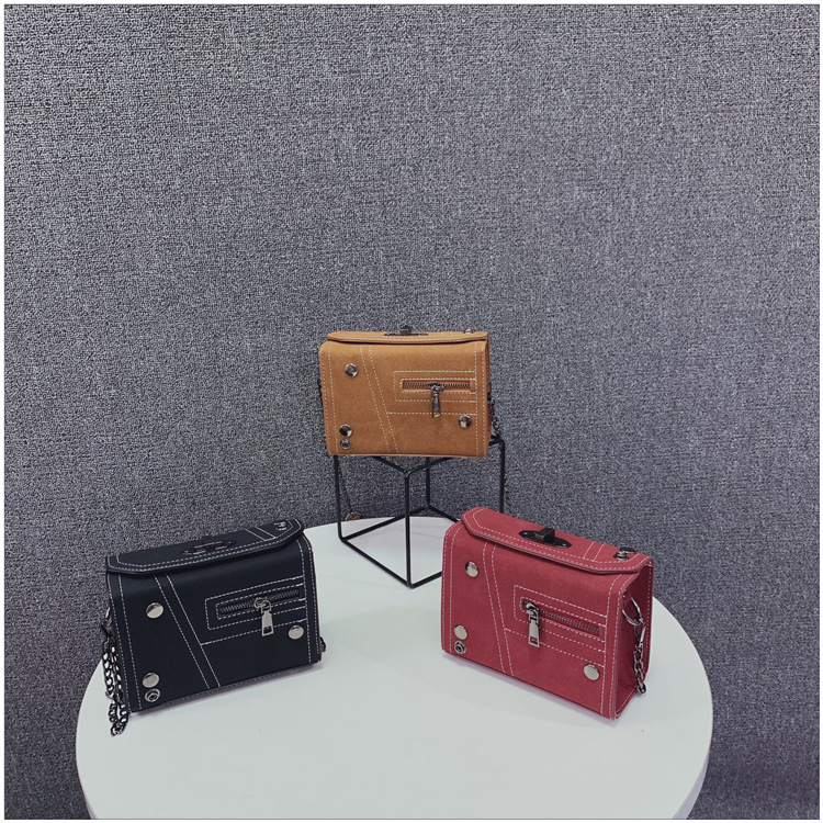 New Fashion Square Lock Contrast Color Messenger Bag Wholesale Nihaojewelry display picture 21