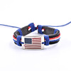 Leather woven adjustable men's bracelet, European style, wholesale