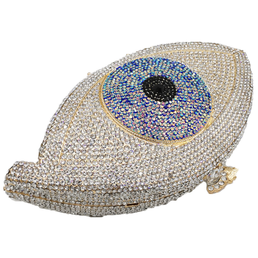 Retro Eye Shape Rhinestone Clutch Bag display picture 9