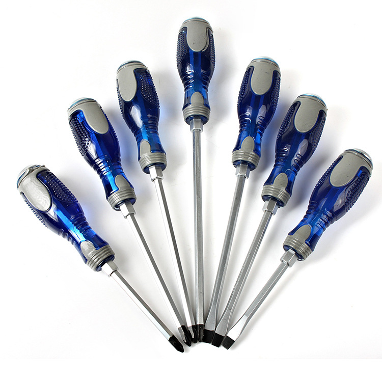 Diamante azul PVC recubierto de plástico tapping destornillador Cruz-palabra flor de ciruelo herramienta de reparación de grado industrial destornillador